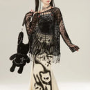 Autumn Y2k Spider Web Black Streetwear Sweater Unisex-6