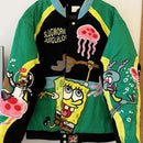 Men's Couple Baseball  Motorcycle Leather Jacket-5