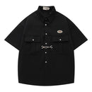 Mens Y2k Metal Button Casual  College Style Shirt Unisex-6
