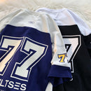 Mens  Contrast Number Print American Jersey-7