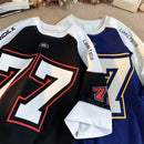 Mens  Contrast Number Print American Jersey-2