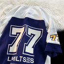 Mens  Contrast Number Print American Jersey-3