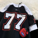 Mens  Contrast Number Print American Jersey-5