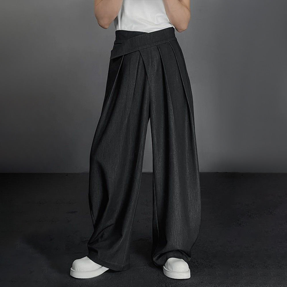 Mens Casual Irregular  Loose Wide-Leg Pants Unisex