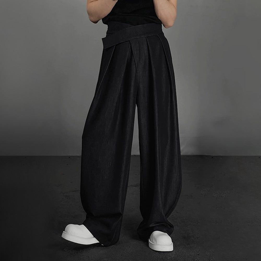 Mens Casual Irregular  Loose Wide-Leg Pants Unisex