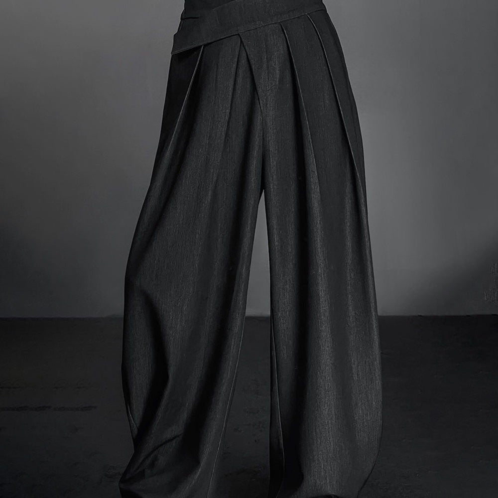 Mens Casual Irregular  Loose Wide-Leg Pants Unisex