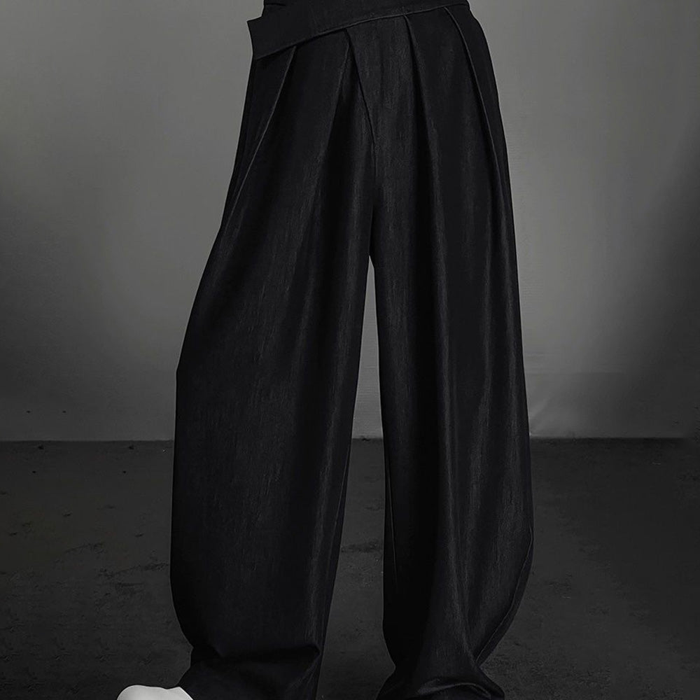 Mens Casual Irregular  Loose Wide-Leg Pants Unisex