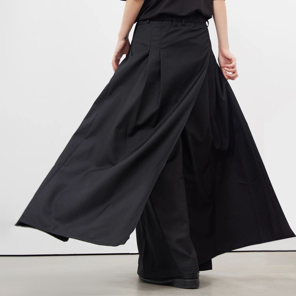 Gothic Style Double-Layer Casual Skirt Pants Unisex