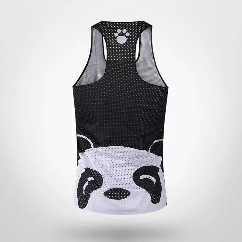 Mens Gym Sports Panda Pattern Vest