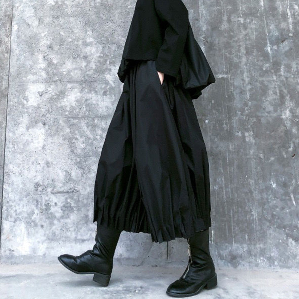 Gothic Pleated Lantern Culottes Harajuku Pants