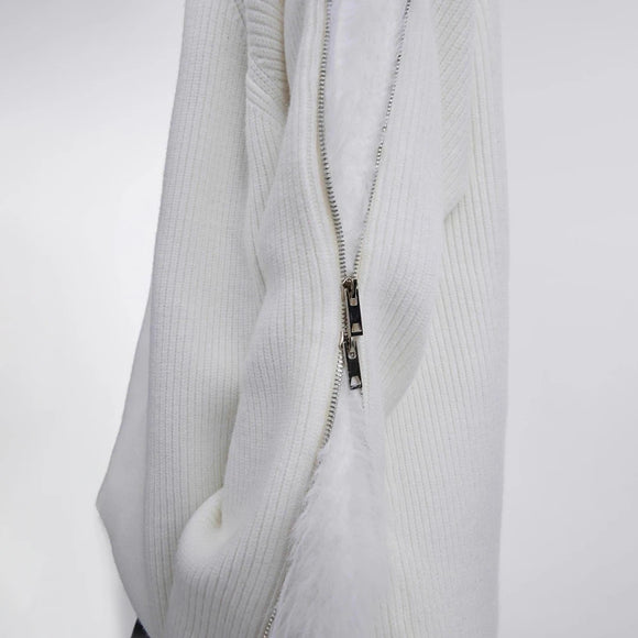 Mens Sweater Hand Zipper Deconstructed Knit Sweater Autumn Streetwear Fashion Campus Performance Long Sleeve Top Men'S Clothing