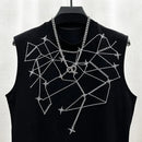 Mens Vest Personalized Heavy Industry Hot Stamping Diamond Starry Vest Summer Casual Sports Sleeveless Top Men's Clothing 2024-3