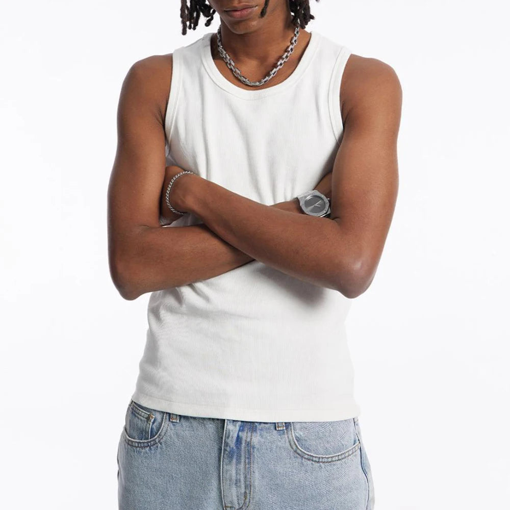 Comprar white Mens Genderless Casual Street Stretch Vests