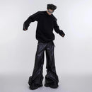 Mens Sweater Hand Zipper Deconstructed Knit Sweater Autumn Streetwear Fashion Campus Performance Long Sleeve Top Men'S Clothing-3