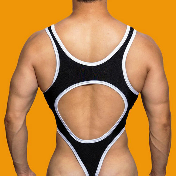 Men's Jumpsuit Sexy Suspender Jumpsuit Hollowed Out Lingerie Nightclub Seductive Stage Personality Shapewear Men's Clothing 2024