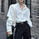 Men Shirt Y2k Arm Stitching Casual Shirt Streetwear Fashion Designer Niche Luxury Long Sleeve Tops Old Money Men'S Clothing 2025-1