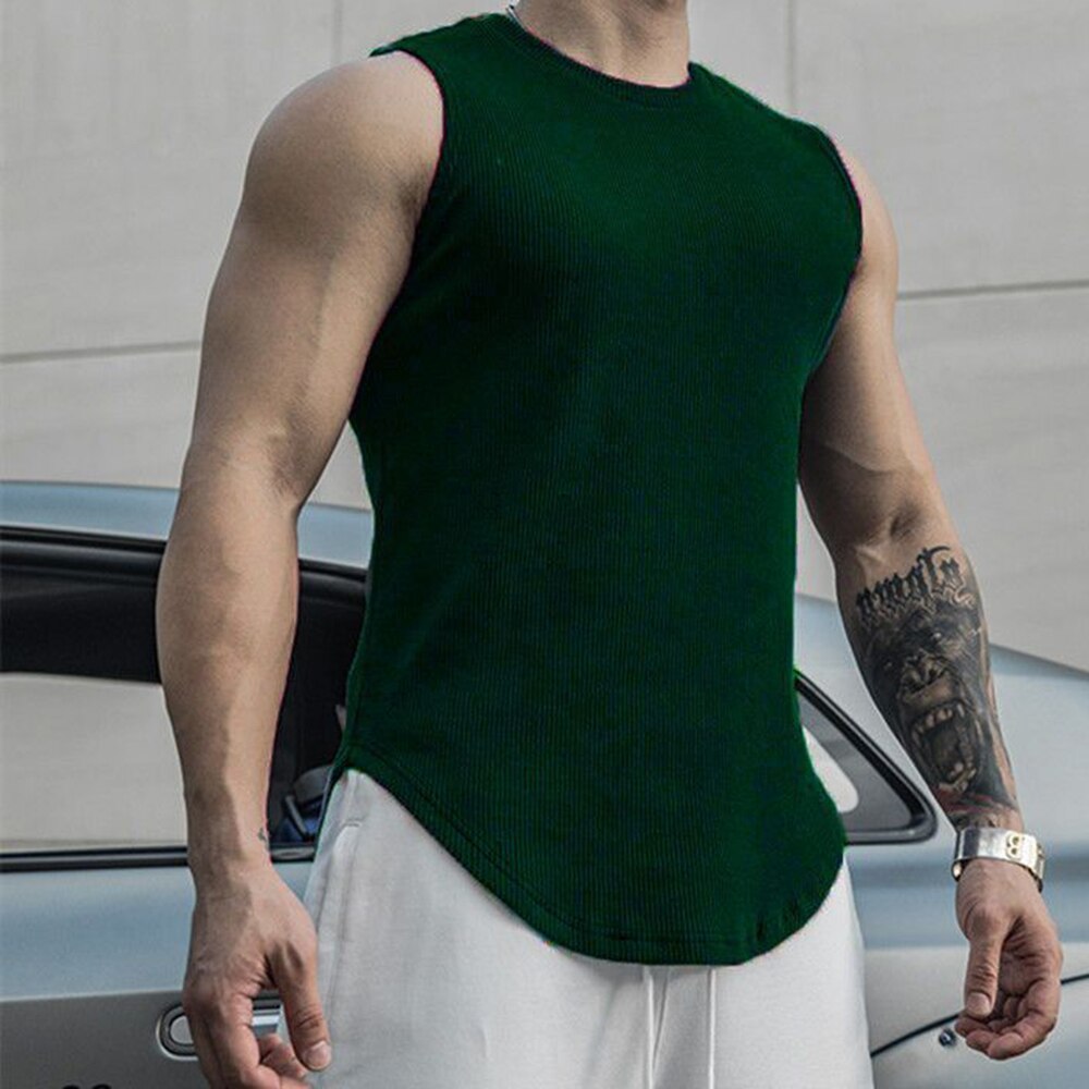 Comprar dark-green Mens Sports Vest T-Shirt