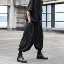 Mens Wide-Leg Cuffed Pants Y2k Gothic Harem Pants Streetwear Japanese Harajuku Campus Joggers Casual Pants Men'S Clothing 2024-4
