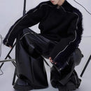 Mens Sweater Hand Zipper Deconstructed Knit Sweater Autumn Streetwear Fashion Campus Performance Long Sleeve Top Men'S Clothing-2