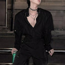 Men Shirt Y2k Arm Stitching Casual Shirt Streetwear Fashion Designer Niche Luxury Long Sleeve Tops Old Money Men'S Clothing 2025-6