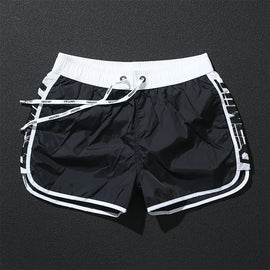 Buy black Mens Beach Shorts Swimming Trunks Gym Train Sports Shorts Summer Fashion Color Matching Jogging Running Shorts Men&#39;S Clothing