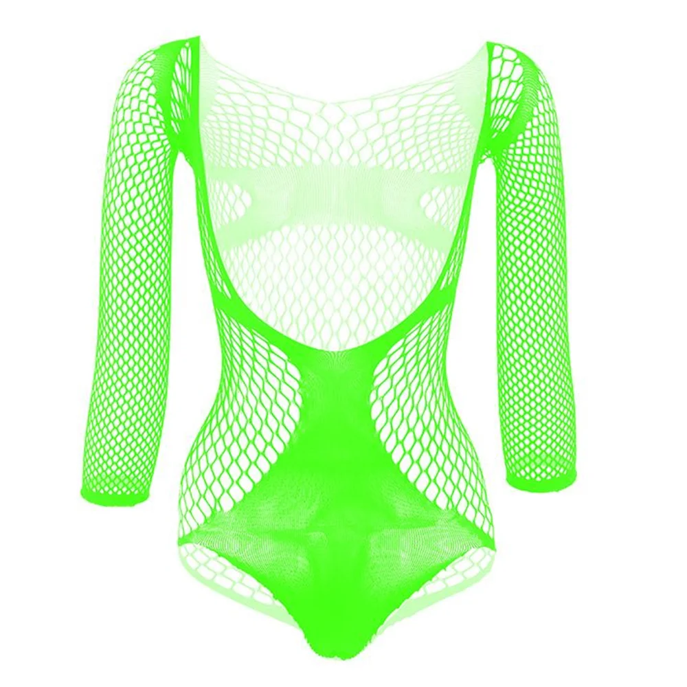 Comprar fluorescent-green Mens Sexy Nightclub Mesh Perspective Jumpsuit