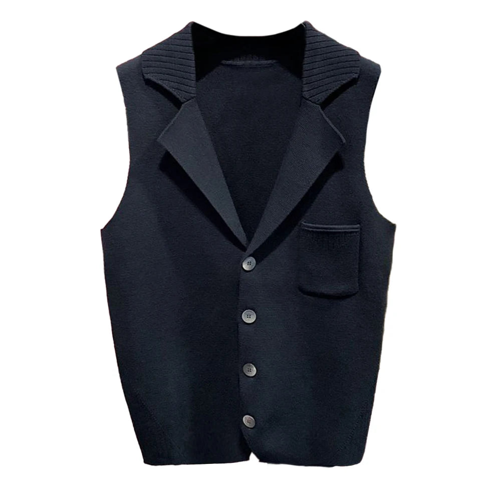 Comprar black Mens Business Casual Knitted Suit Vest