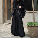 Gothic Culottes Overlap Y2K Double Layer Dark Culottes Pleated Wide Leg Niche Design Casual Pants Skirt Unisex Men's Clothing-1