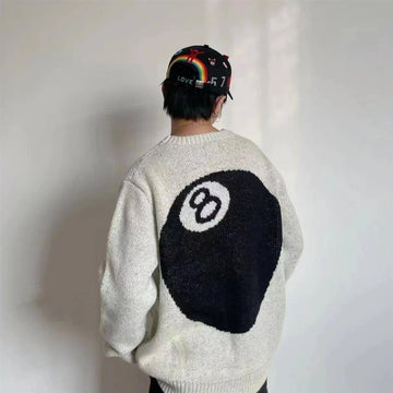 Mens Sweater Size 8 Billiard Sweater Autumn Street Wear Contrast Color Casual All-Match Long-Sleeved Tops Men'S Clothing 2024