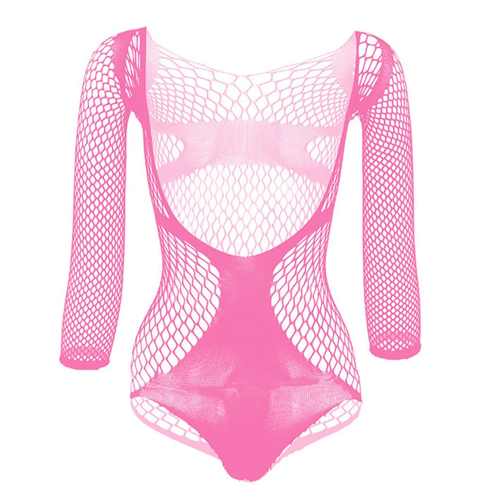 Comprar pink Mens Sexy Nightclub Mesh Perspective Jumpsuit