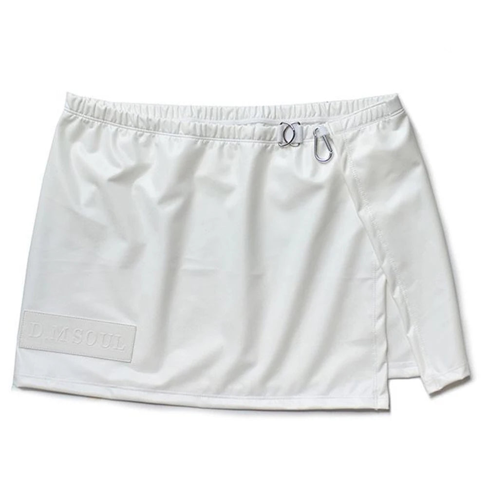 Comprar white Mens Sexy Home Leather Shorts