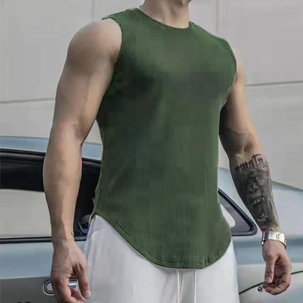 Comprar green Mens Sports Vest T-Shirt