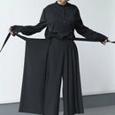 Men's Dark Versatile Slim Pleated Nine-Point Wide-Leg Pants-7