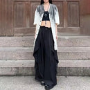 Gothic Harajuku Y2k Skirt Pants Japanese Irregular Stitching Samurai Hakama Genderless Streetwear Campus Valentines Pants Unisex-2