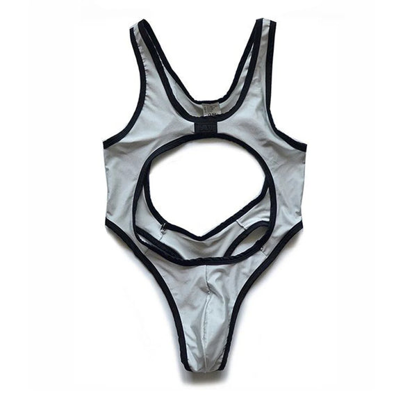 Men's Jumpsuit Sexy Suspender Jumpsuit Hollowed Out Lingerie Nightclub Seductive Stage Personality Shapewear Men's Clothing 2024