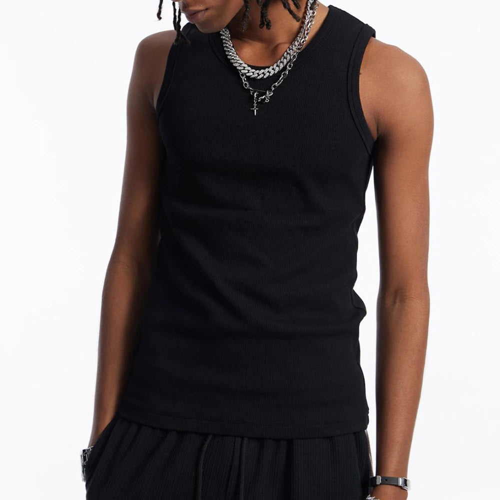 Comprar black Mens Genderless Casual Street Stretch Vests