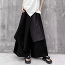 Gothic Y2k Irregular Patchwork Skirt Pants Genderless Streetwear Harajuku Pleated Samurai Pants Hakama Men'S Clothing Unisex-6