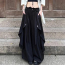 Gothic Harajuku Y2k Skirt Pants Japanese Irregular Stitching Samurai Hakama Genderless Streetwear Campus Valentines Pants Unisex-1