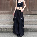 Gothic Harajuku Y2k Skirt Pants Japanese Irregular Stitching Samurai Hakama Genderless Streetwear Campus Valentines Pants Unisex-4