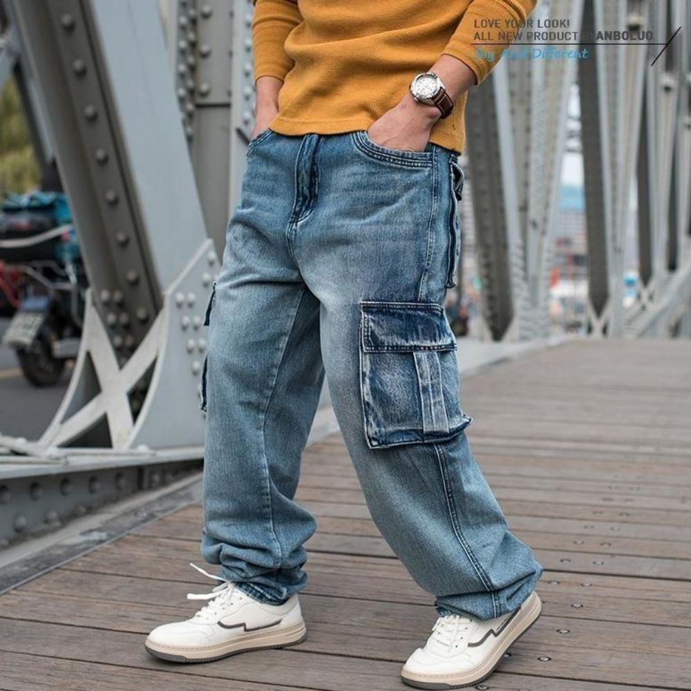 Men Cargo Pants Streetwear Baggy Jeans