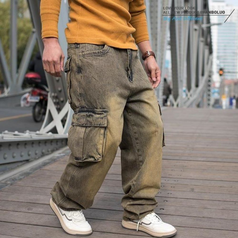 Men Cargo Pants Streetwear Baggy Jeans