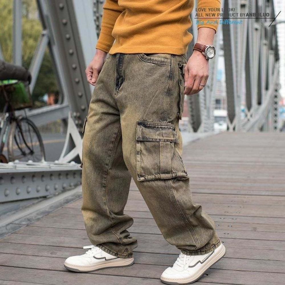 Men Cargo Pants Streetwear Baggy Jeans