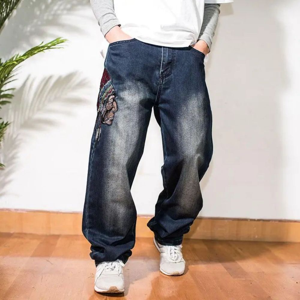 Men Baggy Jeans Skateboard Denim Pants