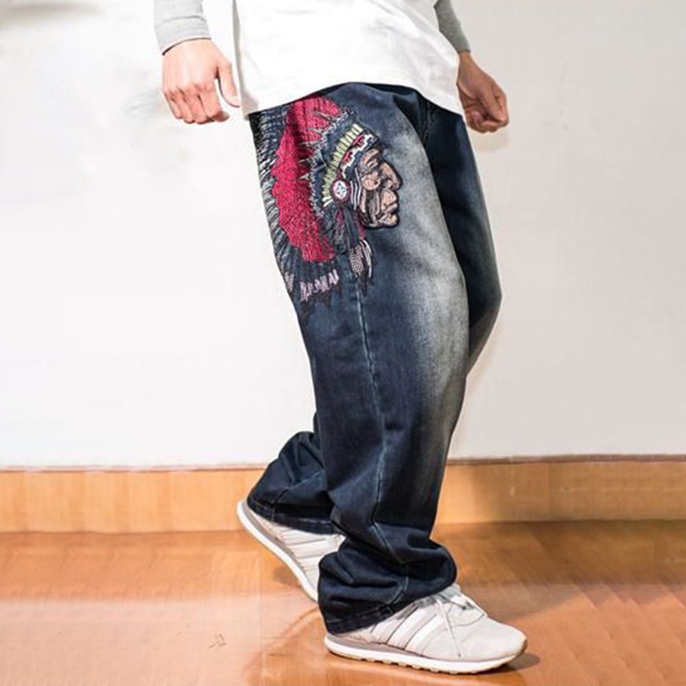 Men Baggy Jeans Skateboard Denim Pants