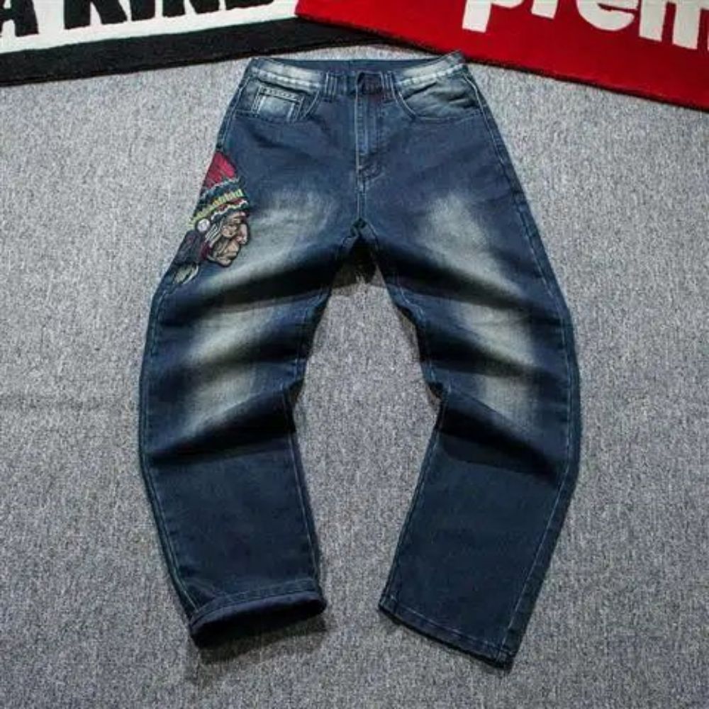 Men Baggy Jeans Skateboard Denim Pants