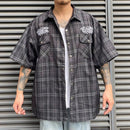 Summer Mens Shirt Hiphop Casual Short Sleeve Shirt Summer-2