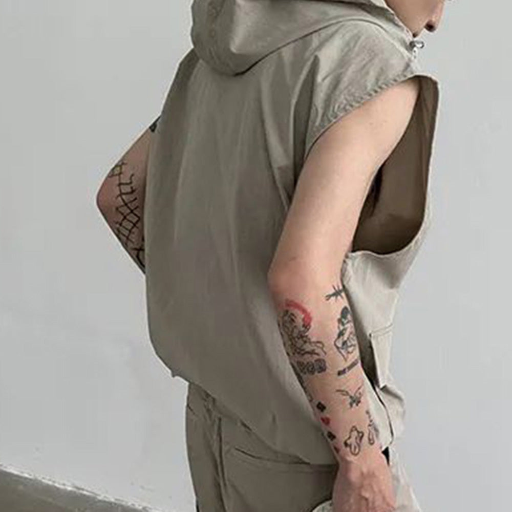 Men Cargo Hooded  Fashion Vest  Unisex