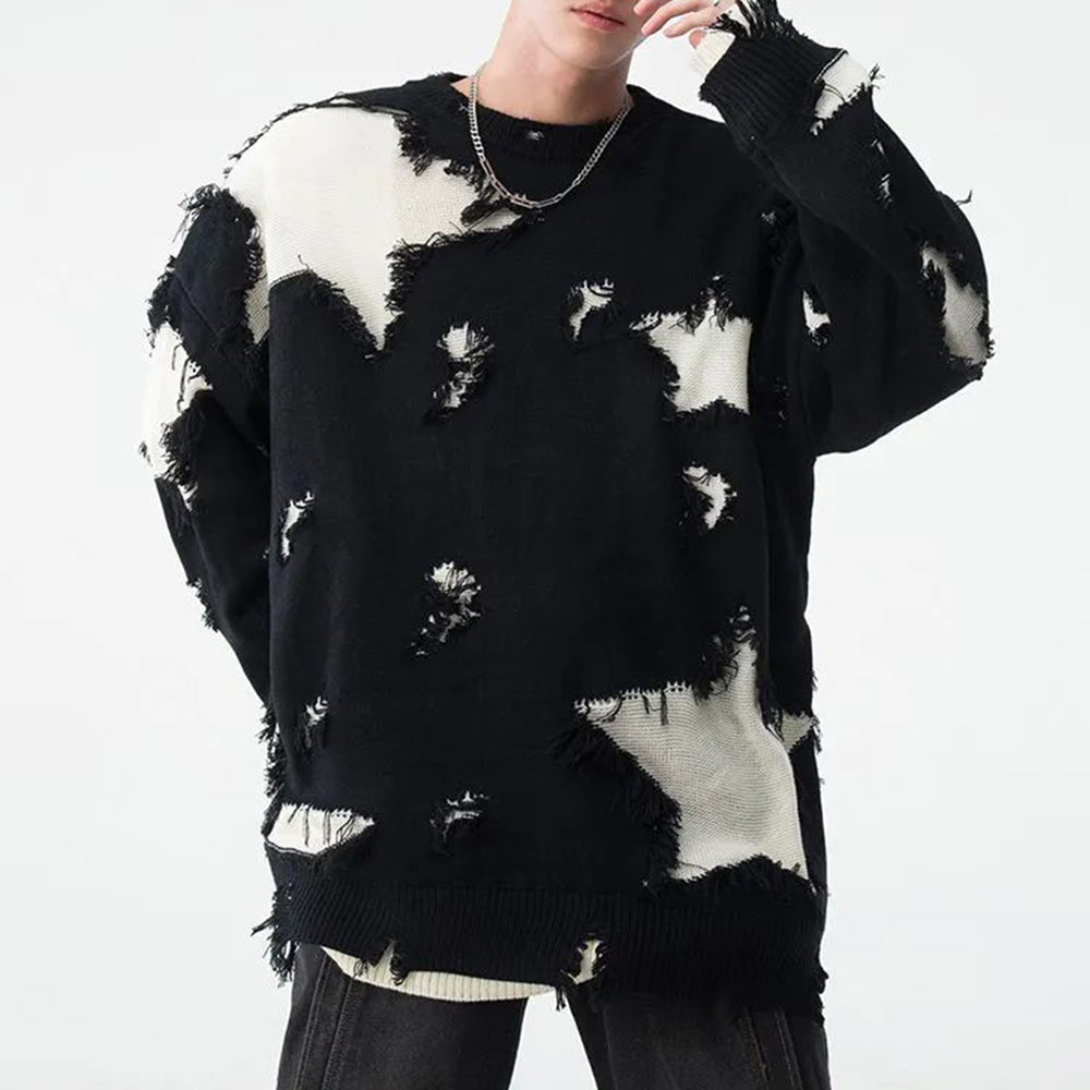 Mens  Winter Y2k Two-Piece Sweater Loose Knitted Sweater