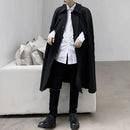 Mens Dark Style Mid-Length Cape Coat Unisex Autumn-4