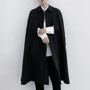 Mens Dark Style Mid-Length Cape Coat Unisex Autumn-3